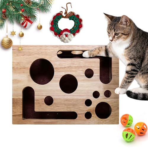 Cat Nail File Enrichment Box, 2026 Upgrade Cat Scratch Puzzle Enrichment Box, Nail File Stress Free Alternative to Clippers and Grinders, Puzzle Enrichment Scratcher for Indoor Cats Scratching (Box)