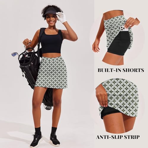 Image of Ekouaer Women's Athletic Skorts Lightweight Golf Skirts Inner Shorts Pocket Tennis Running Workout Sports Skorts