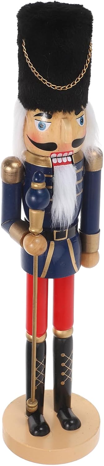 LUOZZY Traditional Wooden Nutcracker Soldier Figurine Ornament for Christmas Tabletop Festive Holiday Decoration Collectible Gift