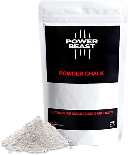 POWER BEAST Powder Chalk Gym de 10.58 oz-10.58 onzas, tiza de gimnasio, carbonato de magnesio para un mejor agarre, levantamiento de pesas, escalada