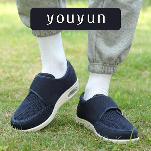 youyun Orthopedic Shoes for Men, Wide Fit Slip On Sneakers for Diabetics, Plantar Fasciitis and Swollen Feet Support, Lightweight Comfort and Breathable (Size 8-13.5)4