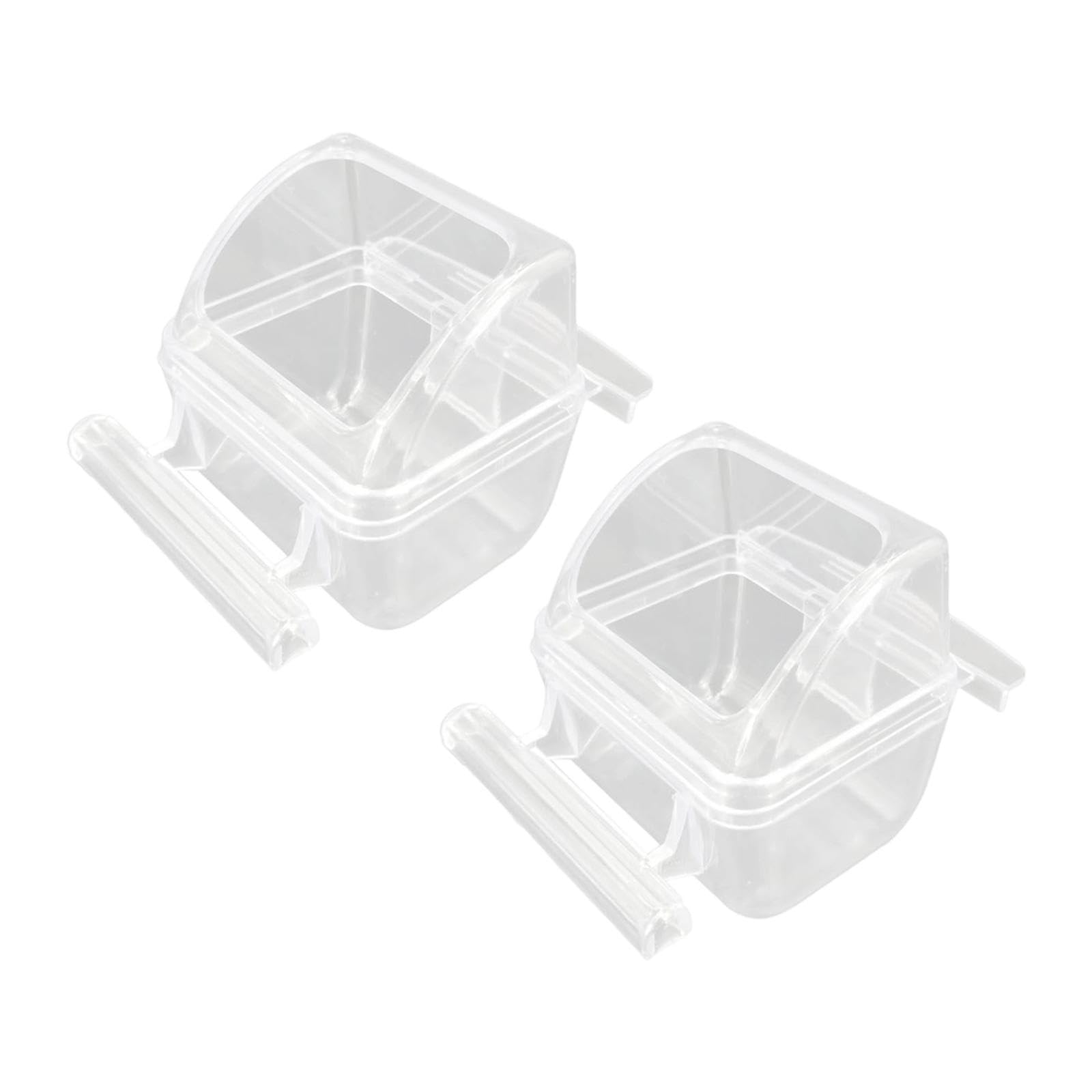 Mangeoire perruche ondulée anti-gouttes transparente pour cage, lot de 2 accessoires amovibles