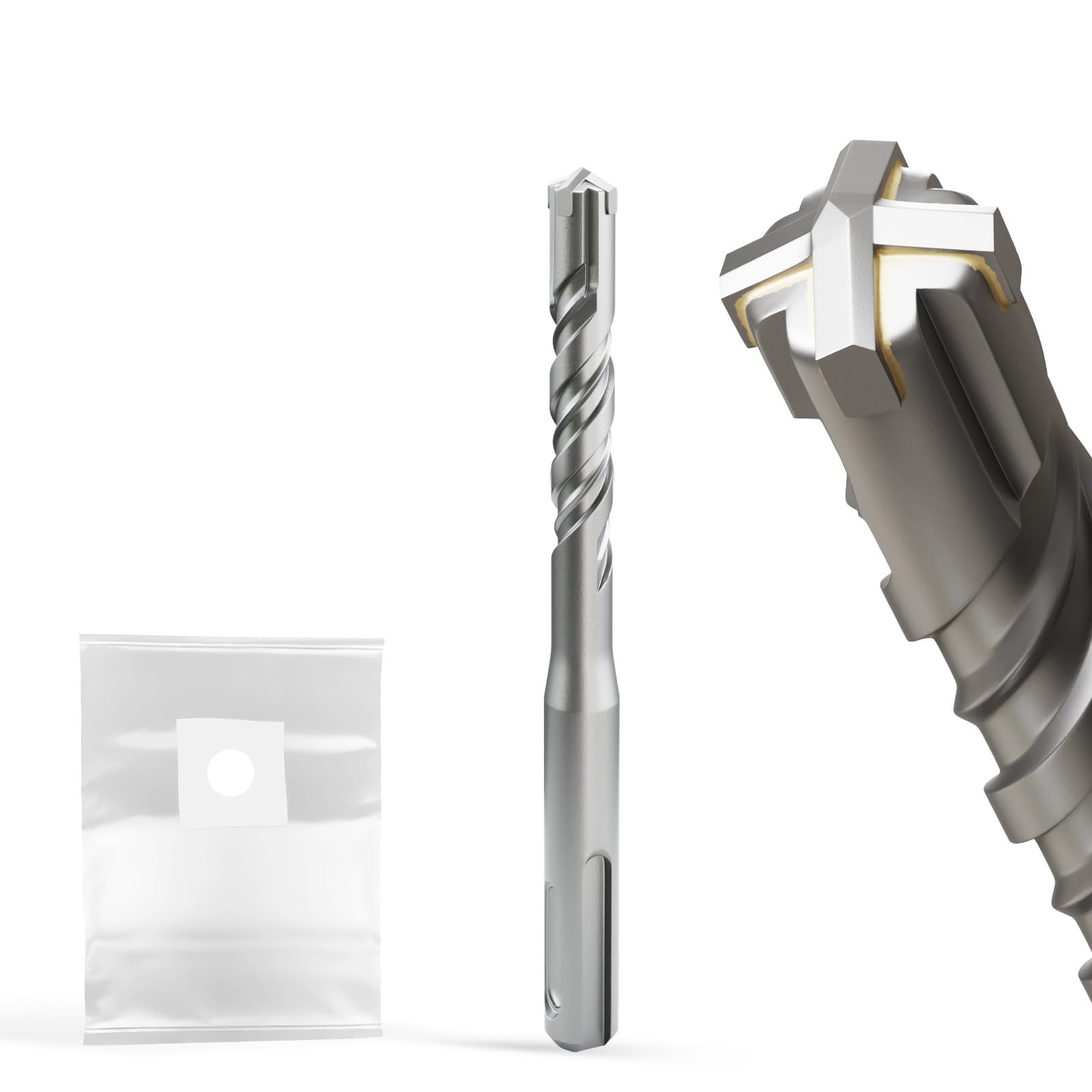 XZH SDS Plus Masonry Drill Bits 8mm x 110mm, Professional Tungsten Carbide Cross Tip, Long SDS Hammer Drill Bits for Wall, Stone, Concrete, Brick — image 1