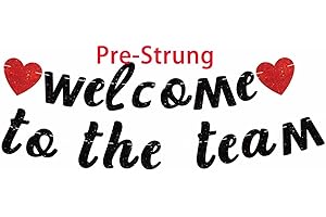 Pre-Strung Black Glitter Welcome to the Team Banner