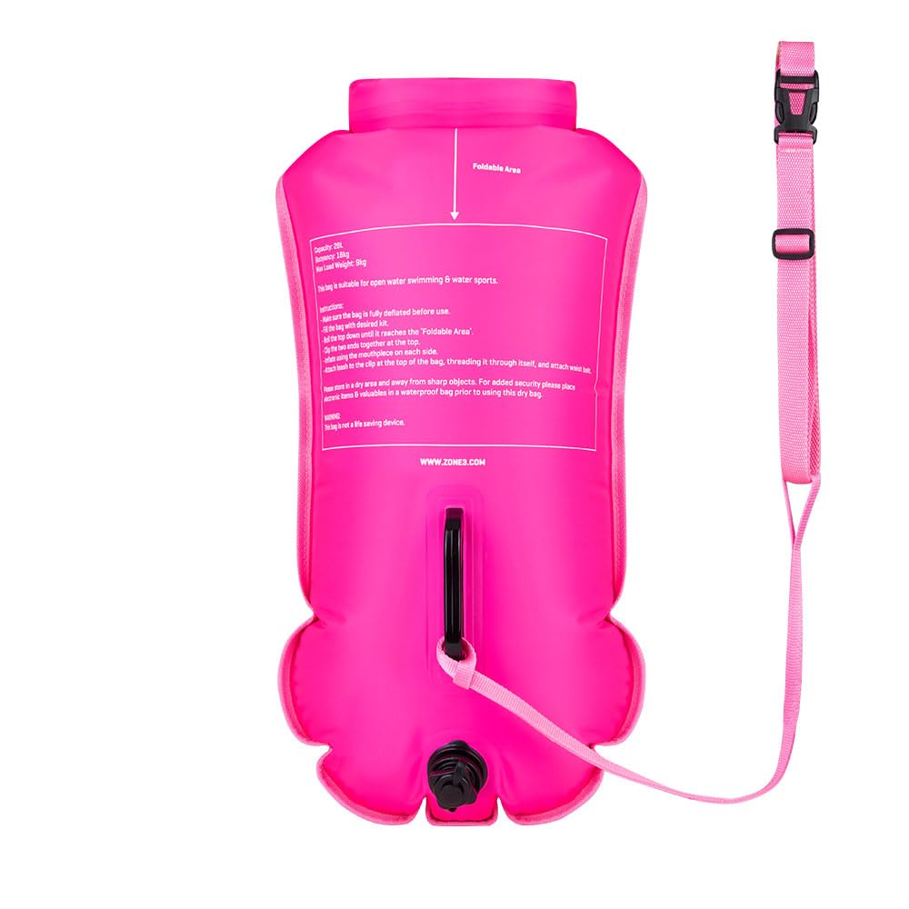 ZONE3 28L Swim Safety Buoy/Dry Bag Made with 100% Recycled Polyester for Open Water Swimming