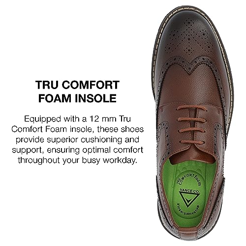 Image of Vance Mens Campbell Tru Comfort Foam Wingtip Lace-up Derby