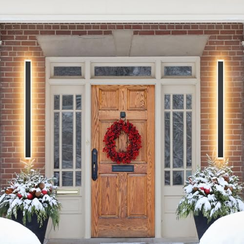 Coinmit 2 Pack 47.2In Long Outdoor Wall Light IP65 Waterproof,35W Black Modern LED Exterior Wall Sconce 3000K Linear Wall Mount Lighting for House Porch Courtyard by Coinmit - Image 6