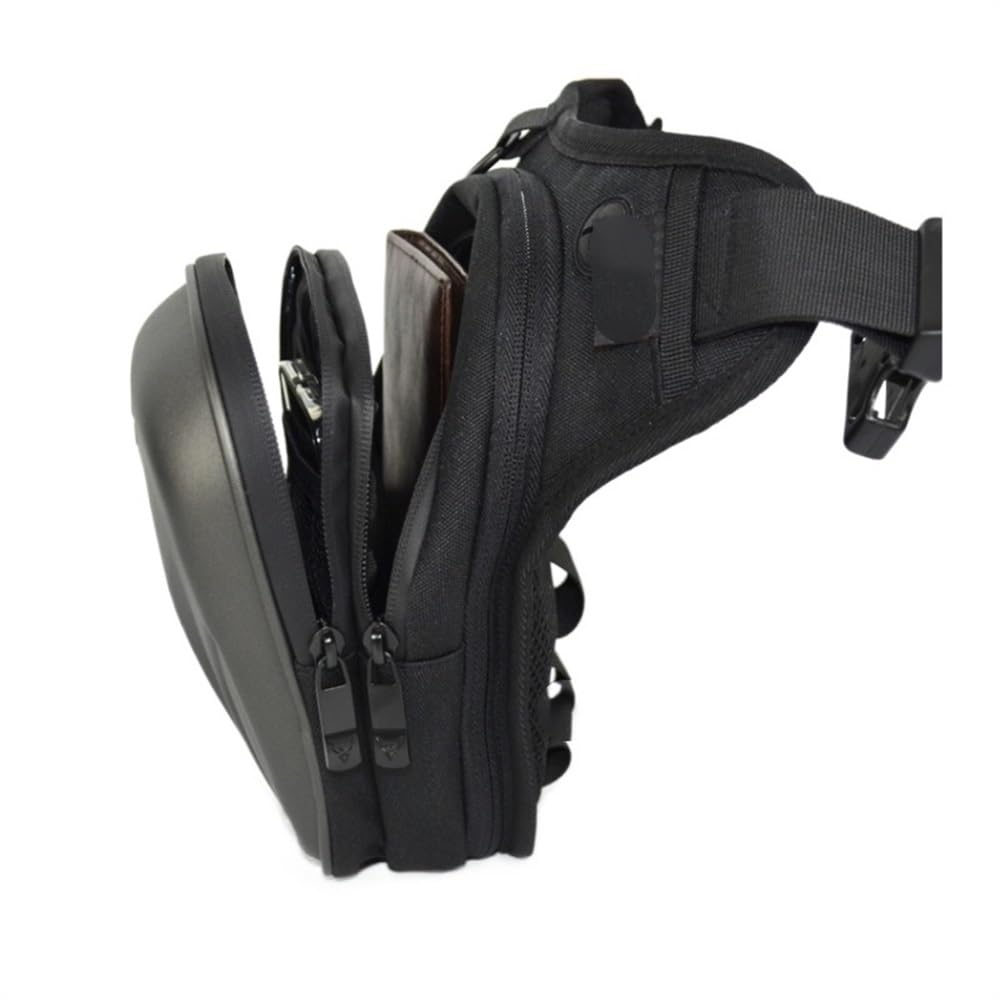 Sacoche De Jambe Moto Sac de Jambe de Moto, Sac de Cuisse étanche en Fiber de Carbone, Sac de Taille de Cyclisme, Sac à Dos de Moto Mince, Pochette Banane Sacoche Jambe Moto(Matte)