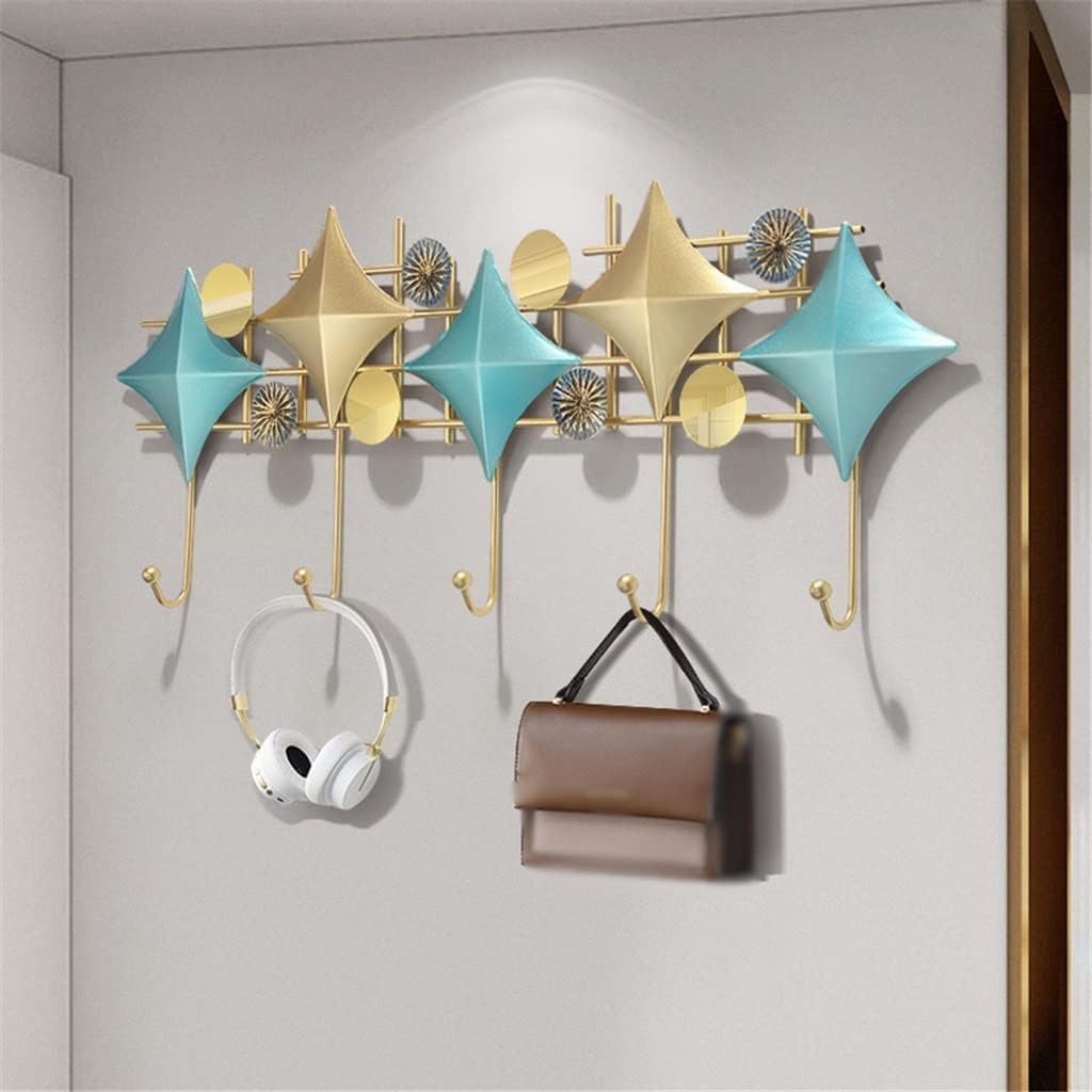 JSEIAJB Creative Hook Rack Door Coat Hook Wall Coat Hook Metal Iron Wall Hanging Wall Hook(64cm)