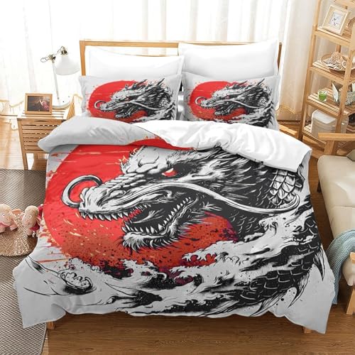 Housse de couette microfibre 140x200cm DragonArt imprimée 3D