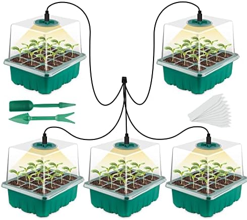 New Seed Trays, 5 Pieces, 10 Cells Mini Greenhouse Cultivation, w...