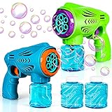 TOY Life 2 Bubble Guns for Kids Outdoor with 2 Bubble Refill Solution - Automatic Bubble Machine Gun Blower for Kids Bubble Blaster Gun Bubble Toys for Summer Outdoors Activity Party Birthday Gifts