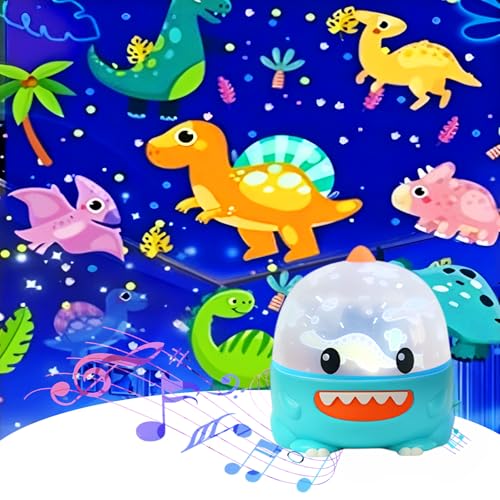 Kids Night Light Projector,27 Films 8 Music Dinosaur Star Projector, Baby Night Light with 360°Rotation,Star Lights for Boys Girls Toys, Bedroom Room Decor,Birthday Gifts (Green)
