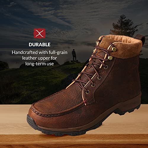 Twisted X Men’s 6” Hiking Boot - Work Hiker Boots Crafted With Full-Grain Leather Upper, Three-Quarter Length Composite Insole, Compression Eva Midsole, And Rubber Outsole, Dark Brown, 11(M) #TOP2