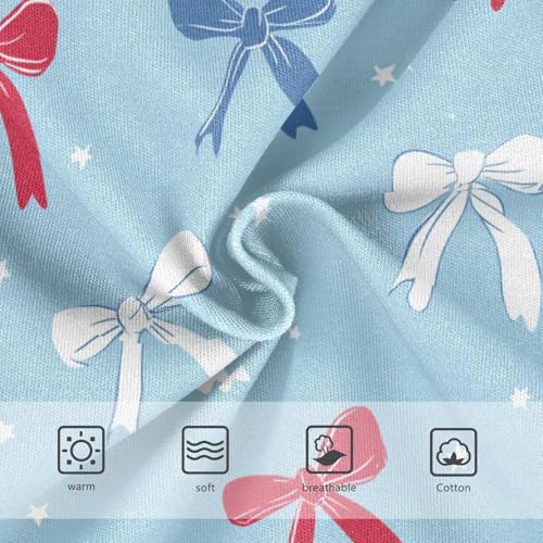 Wusikd Red White Blue Bows (3) Girls' Underwear Cotton Girls Briefs Soft Toddler Underwear 2T3