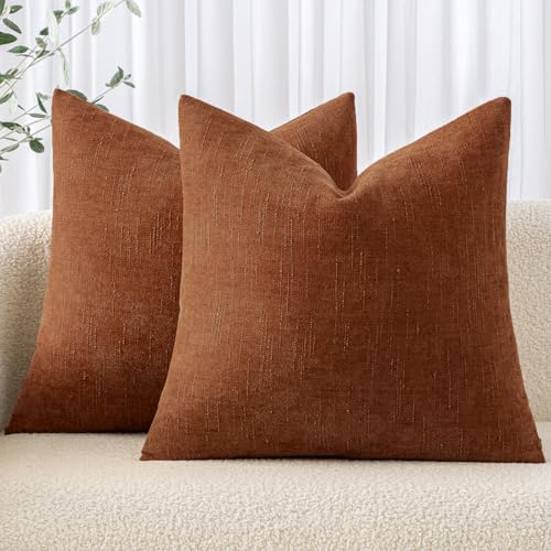 MIULEE Pack of 2 Decorative Throw Pillow Covers Soft Chenille Thr...