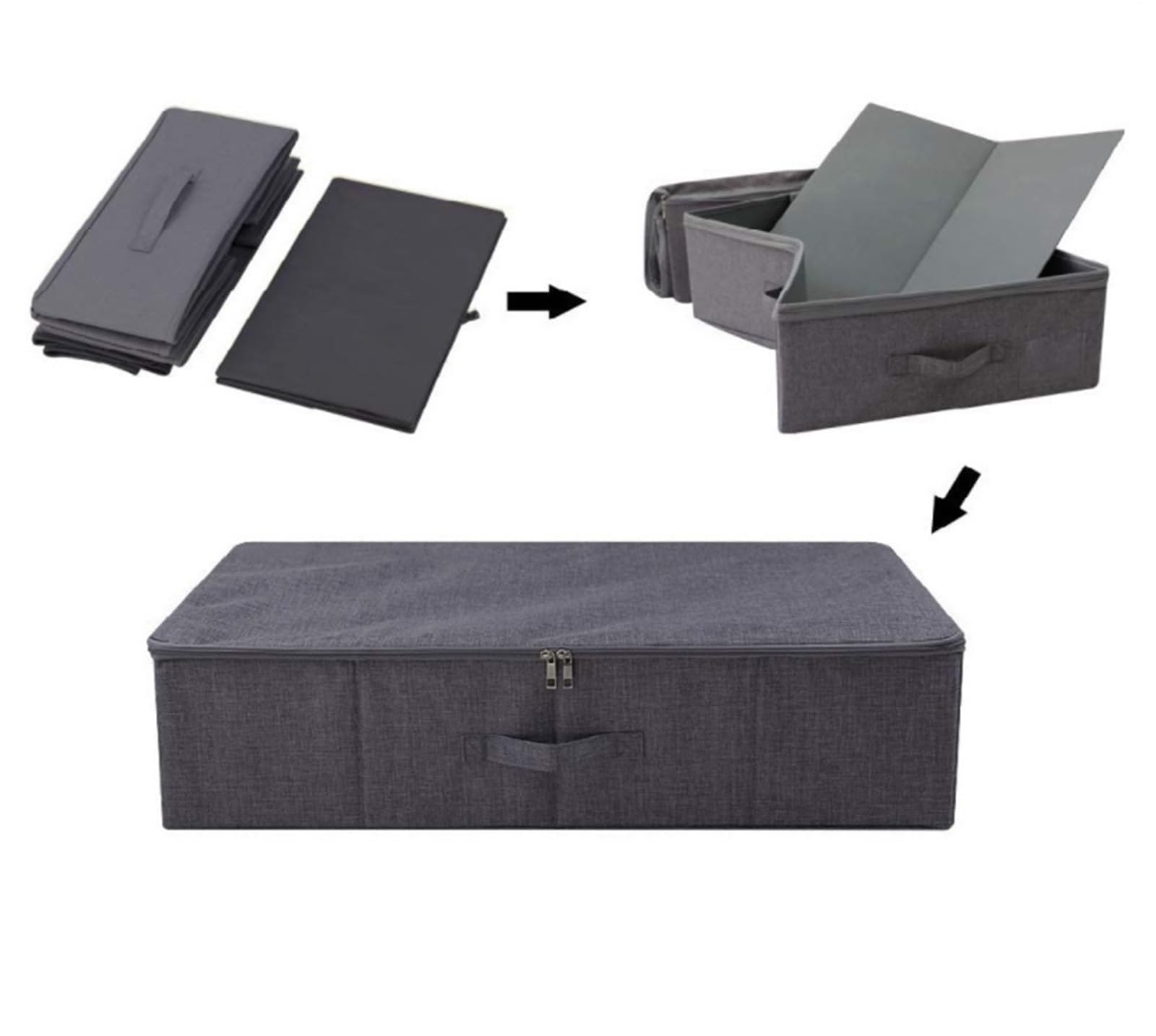Bolsas Almacenaje Ropa Caja De Almacenamiento Plegable con Cubierta De Doble Cremallera Debajo De La Cama Cesta De Almacenamiento De Ropa Organizador Armario para Edredones(G)