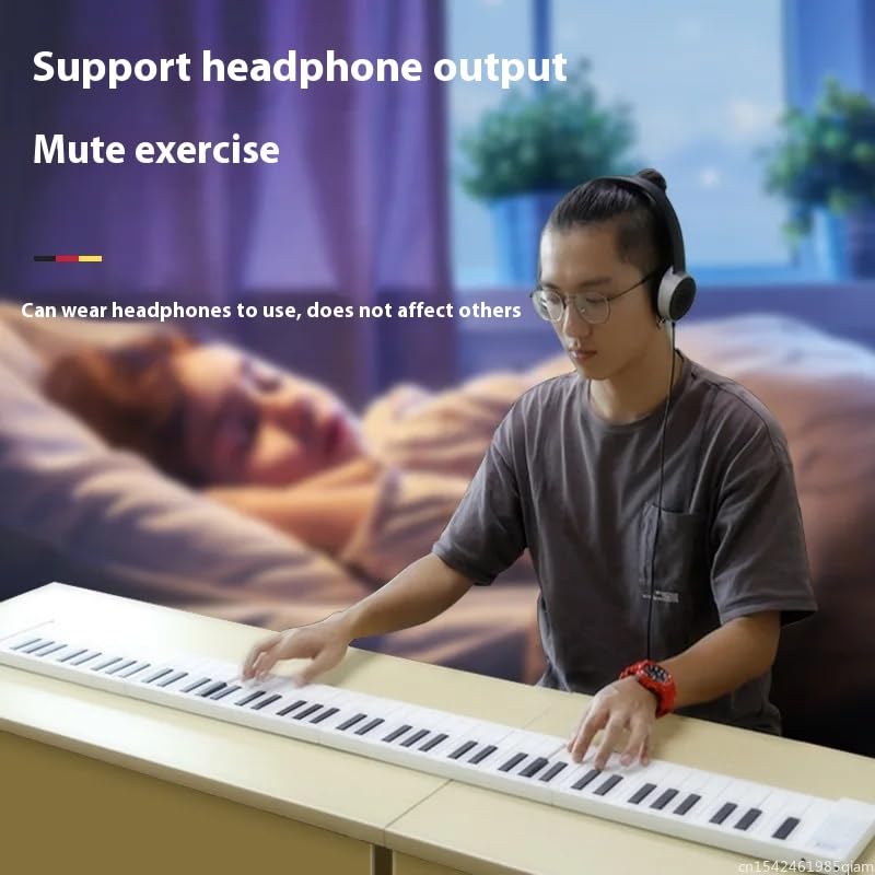 Clavier de Piano Pliable à 88 Touches, Pianos numériques Pliables Portables avec pédale de Sustain USB/MIDI, Double Haut-parleurs intégrés, Piano électronique Rechargeable à 6 battements pour - Les Beatles, Paul McCartney, John Lennon, RIngo Starr, George Harrison Clavier de Piano Pliable à 88 Touches, Pianos numériques Pliables Portables avec pédale de Sustain USB/MIDI, Double Haut-parleurs intégrés, Piano électronique Rechargeable à 6 battements pour – Image 4