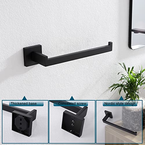 Image of KOKOSIRI Black Towel Ring Hand Towel Racks Rods Bathroom Towel Rails Kitchen Hardware Stylish Stainless Steel, Wall Mount, B3003BK