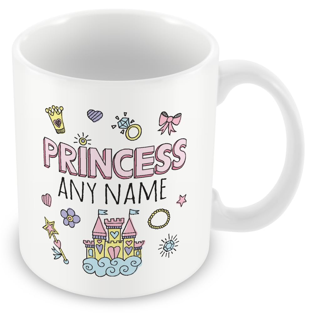– Personalised Princess Mug for Girls and Women – Add Name