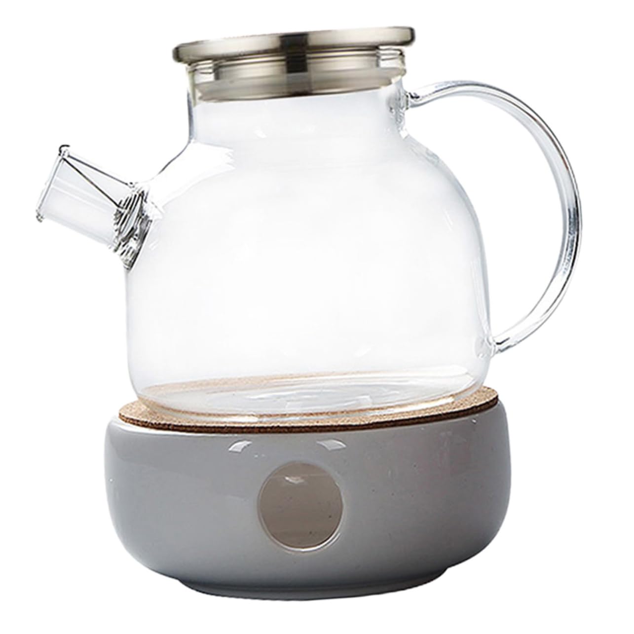 PRETYZOOM 2Pcs Glass Teapot with Lid and Warmer High Borosilicate Tea Pot for Scented Tea Impact Resistant Convenient for Heating with Candle