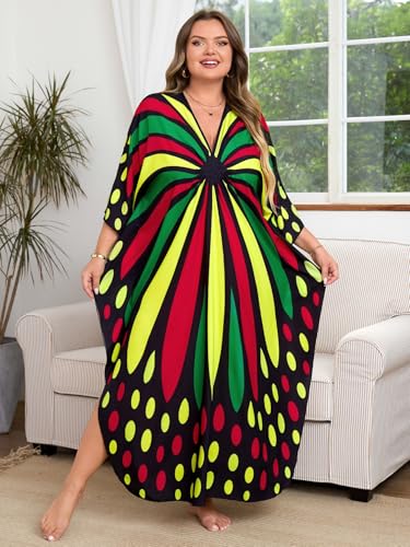 Image of Kaftan Dress for Women - Plus Size Caftan Maxi Beach Dress Moo Moos Loungewear, Swimsuit Cover Up for Beach, Pool or Vacation