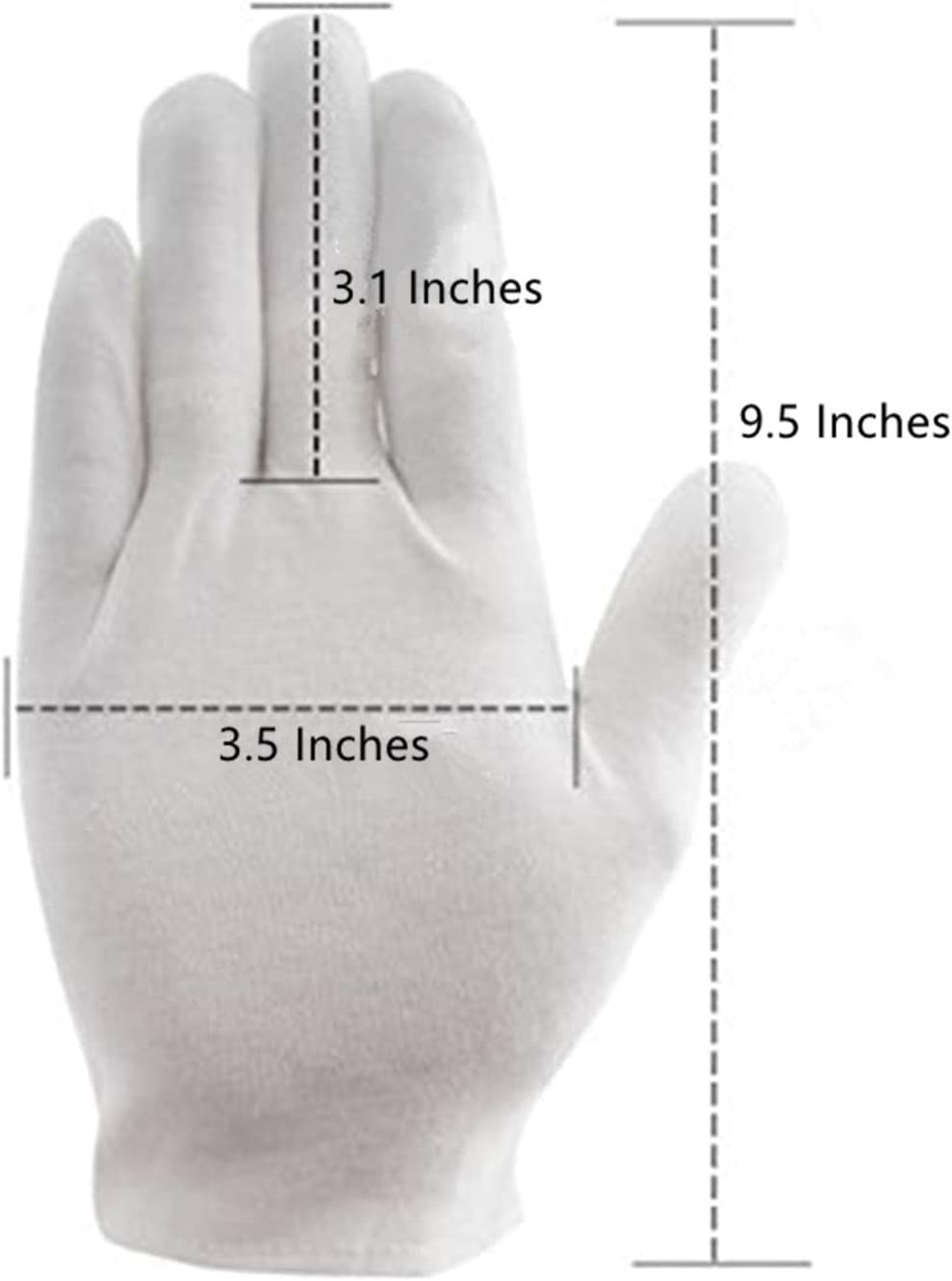 DreamHigh DH 2 Pairs White Cotton/Nylon Marching Gloves, Formal Tuxedo Honor Guard Parade Gloves - Image 3