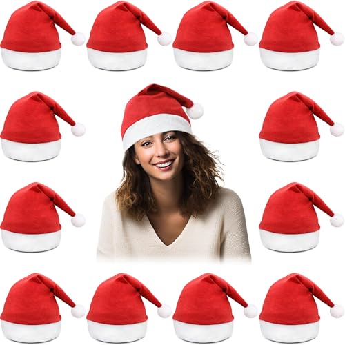 LYFETC Weihnachtsmützen Erwachsene,Familien Nikolausmützen,Universal...