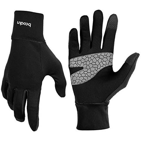 Eroilor Light Sports Gloves Running Gloves WARM UP Running Gloves Unisex Slim Sports Gloves Jogging Gloves for Women and Men with Anti-slip Function - Black - S/M Cover
