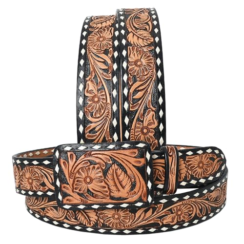 American Darling Belt Beautifully Hand Tooled Leather Unisex | Western Handcrafted