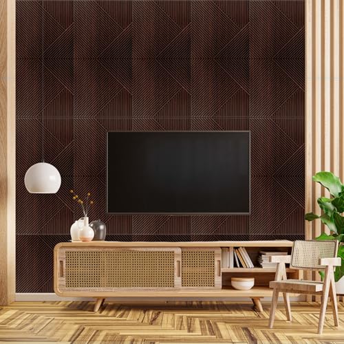 Image of Kayra Decor 3D Self Adhesive Wall Panel Walnut Wood TP 106 Design Pack of 40 Covers 107.80 Sq. Ft.TP106