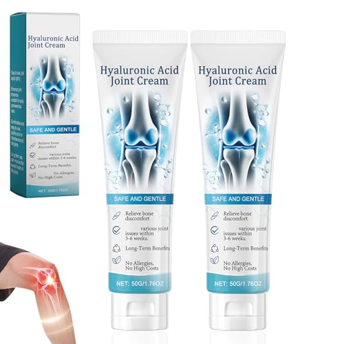 Hyaluronsäure Gelenk Reparatur Creme, Schmerzlinderungscreme, Gelenkpflegecreme mit Kurkuma-Extrakt, Hyaluronsäure Gelenk- und Knochencreme Gelenk - für Rücken, Nacken, Hände, Knie (2PCS)