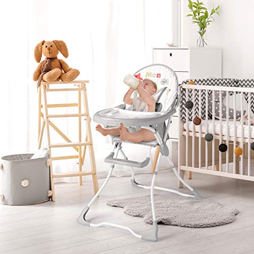 LIVINGbasics Eat & Grow Convertible Baby High Chair, with 5 Point Safety Belt, 2 Removable Tray, Simple Fold Highchair - Image 7