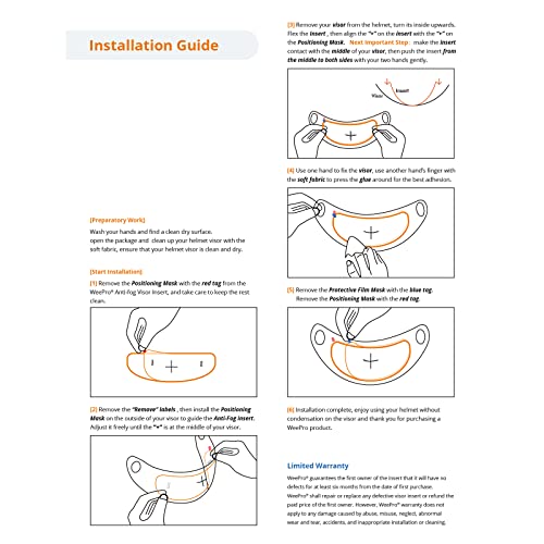 Motorcycle Anti Fog Film - Universal Fit Helmet Visors Fog Resistant Clear Shields Lens Insert 3.58" X 10.7" #TOP5