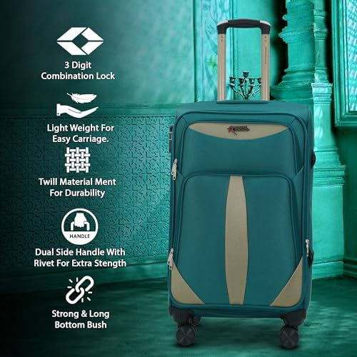 Image of TourisForever Trolley Bag Set-3 |Heavy-Duty Nylon | 3 Digit Number Lock | Cabin Medium Large, Expandable Travel Suitcase, Heavy-Duty Nylon, 3 Digit Number Lock, 360 Lego Wheels, Durable Handle