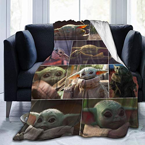 Ba-by Y-oda Micro Fleece Throw Blanket Ultra-Soft Cozy Warm Fluffy Plush Blanket