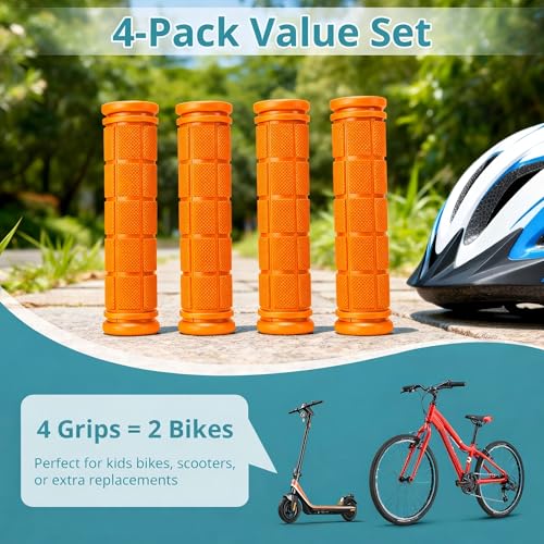 Image of CHUNZEXI 4 PCS Bike Handlebar Grips, Rubber Bicycle Bar Grips Replacement, Non-Slip Handle Grips for Kids Bikes, Scooters, BMX, Mountain & Cruiser Bikes