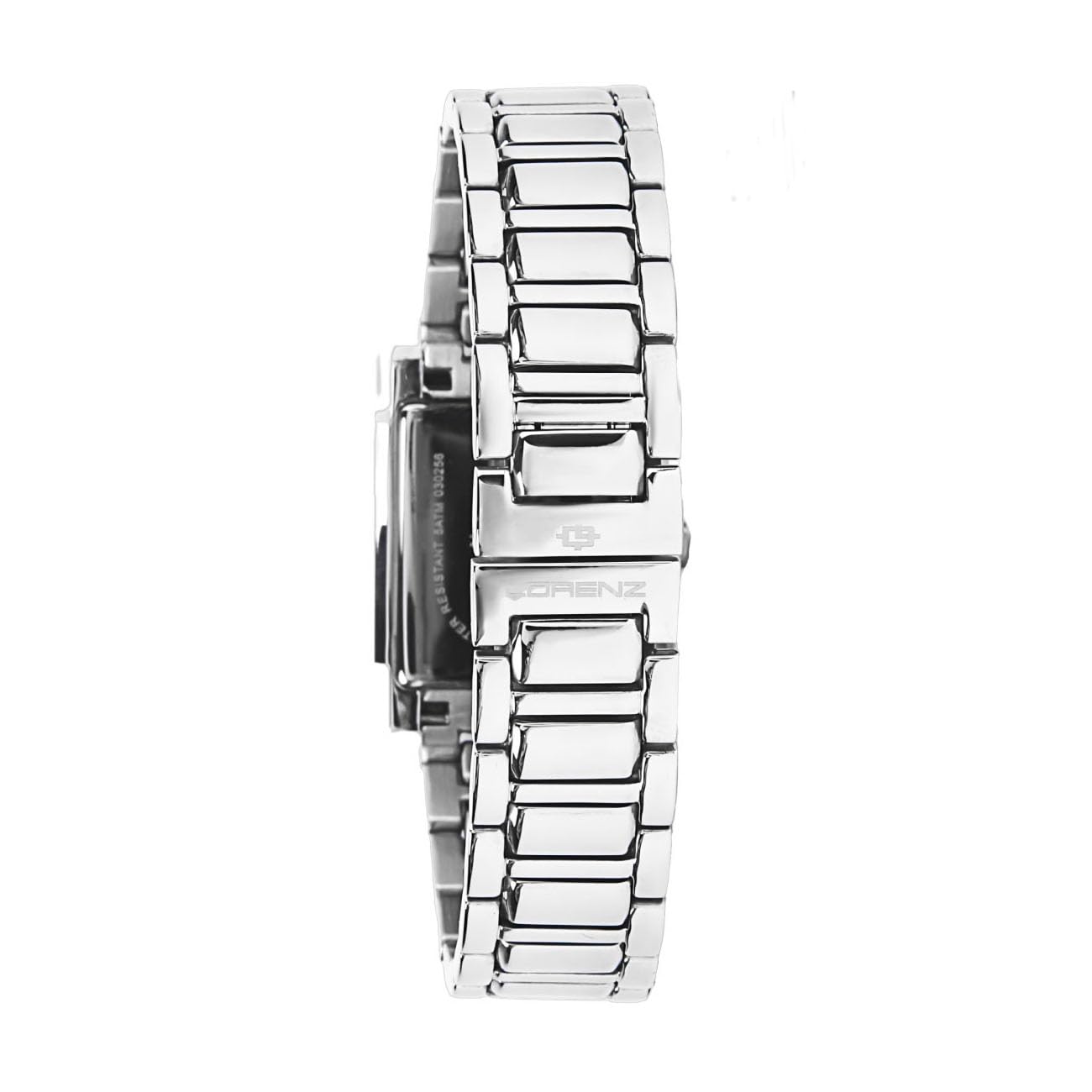 Lorenz Diva Square 030256FF - Orologio Classico da donna al quarzo - Orologio con cassa rettangolare e cinturino in acciaio - Quadrante con numeri romani e Lunetta con diamanti