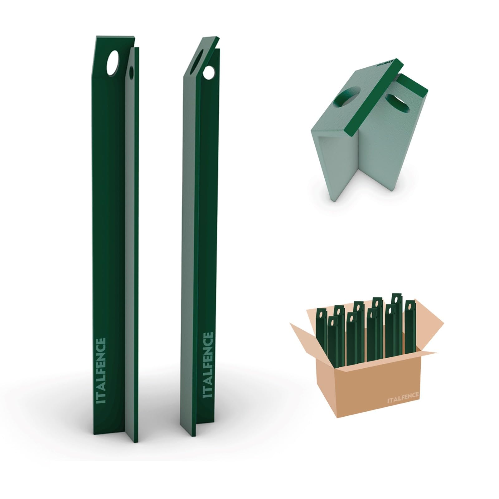 Tornapunta poste T para cercado, 5 piezas, plastificada verde [H120cm]