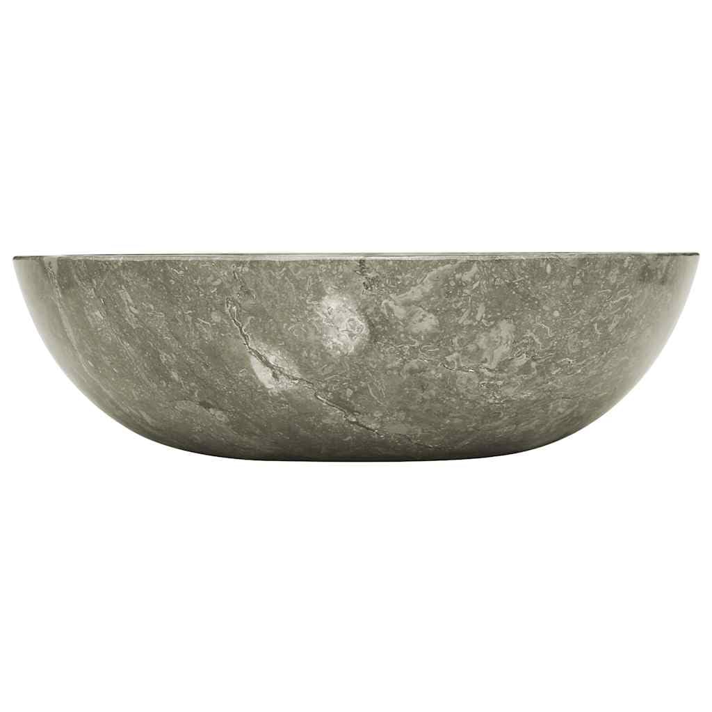 Vidaxl Sink Grey Marble Natural Stone Basin Washroom Bathroom Accessory Home 8720286300688
