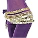 MUNAFIE Women's Belly Dance Coin Belt Hip Scarf Purple