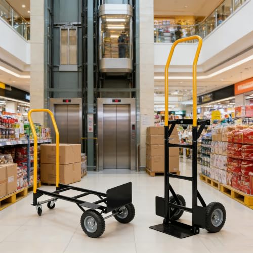 Carretilla multiusos convertible con ruedas giratorias y plataforma resistente miniatura 7