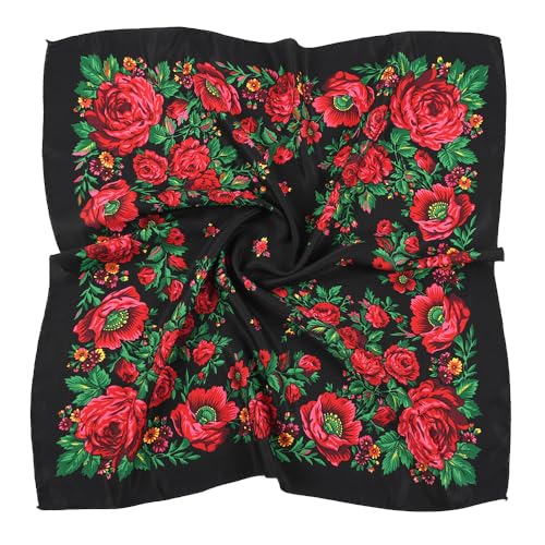 Spring And Autumn Bohemian Style Flowers Head Scarf Shawl,70x70cm Russian And Ukrainian Style Square Shawls Scarves