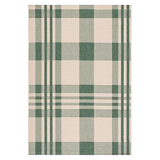 23+ Festive Front Porch Christmas Decor Ideas You’ll Love 5 SAFAVIEH Courtyard Collection 2' x 3'7" Green/Beige CY6201 Modern Farmhouse Plaid Indoor/ Outside Waterproof Easy cleansingPatio Backyard Mudroom Accent Mat