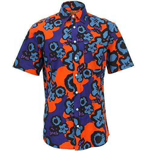 Chemise Manche Courte Floral Ikat XX-Large : finis les vêtements estivaux trop serrés