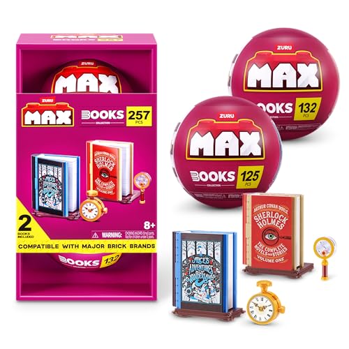 MAX BUILD MORE Premium Bricks Books Collection (2 PACK) Sherlock Holmes And Alice in Wonderland by ZURU