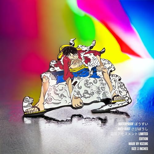 Image of One Piece pin Jolly roger enamel one piece gift anime pin gear2 hard enamel anime merch anime badge collectible brooch gift (GEAR2)