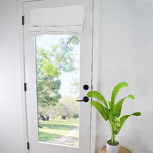 Image of WdFour French Door Curtain - Blackout Thermal Insulated Door & Window Cover for Front/Side Doors - Noise Reducing & Energy Saving - Greyise White, 30x70 Inches, 1 Panel