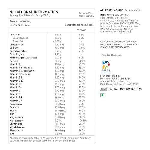 Image of avvatar ALPHA WHEY PROTEIN | 2Kg | Malai Kulfi Flavour | 25g Protein | 50 Servings