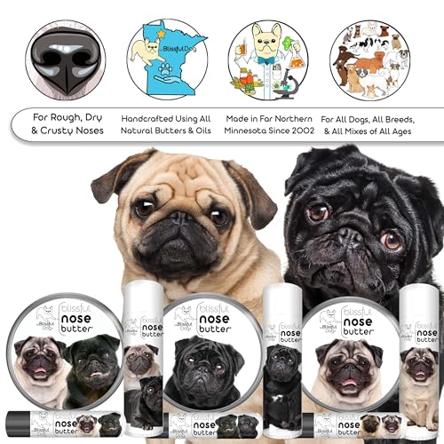 Image of The Blissful Dog Fawn Pug Nose Butter, Versatile Dog Nose Balm for Dry Nose, Handcrafted Nose Moisturizer, Easy-to-Apply Dog Essentials, Unscented, 16 oz.